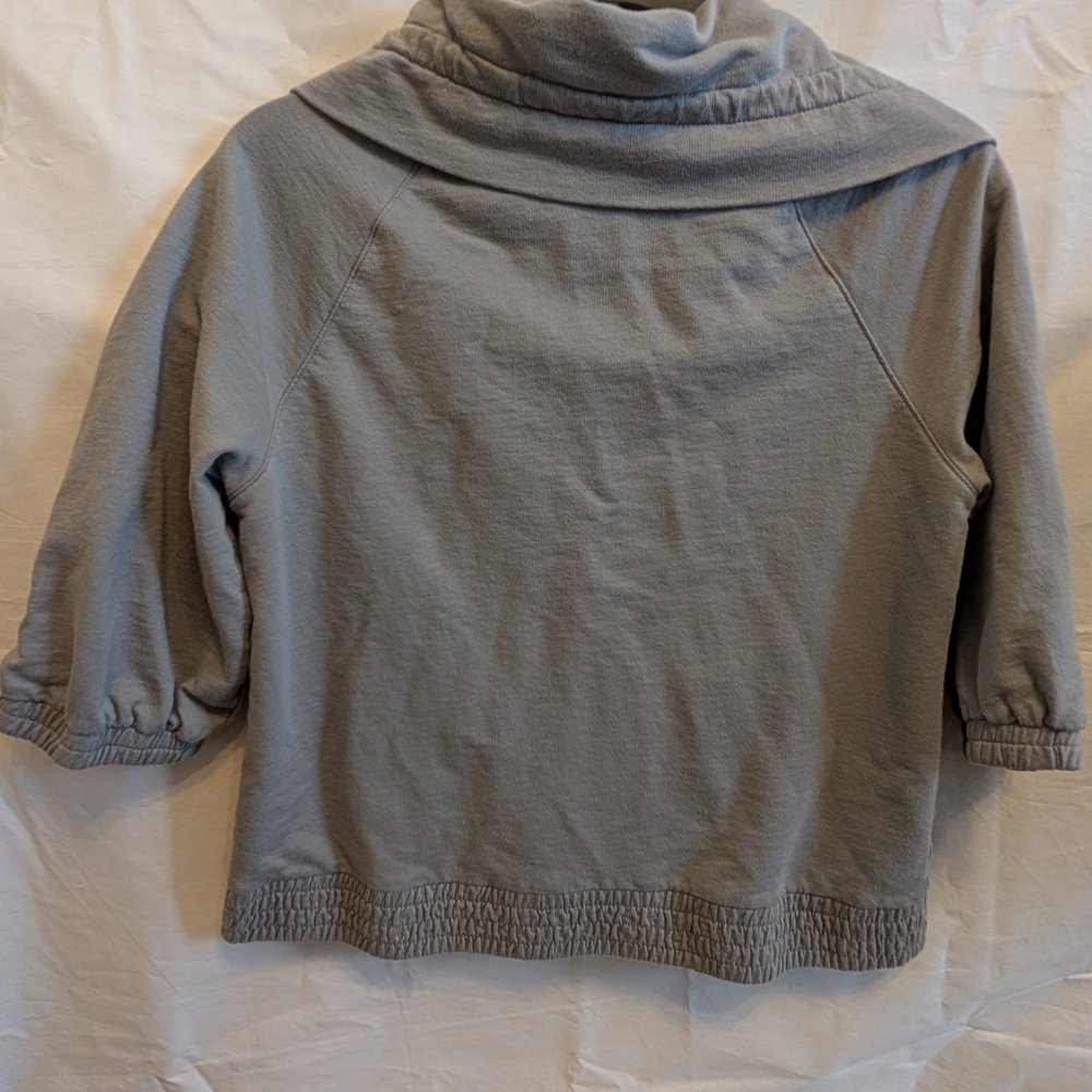 Loft Gray Blue Drawstring Collar Jacket - image 2